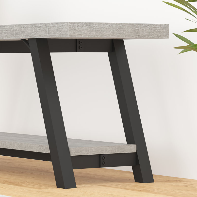 Banc de rangement Cayliana, Chêne gris clair