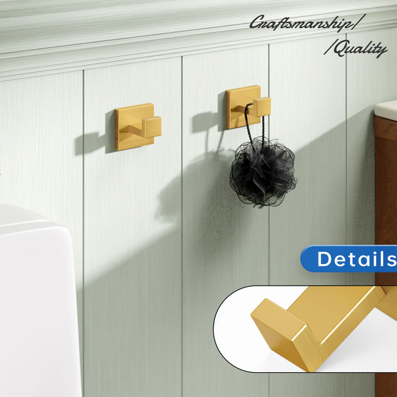 6 Piece Bath Hardware Set, Brushed Gold