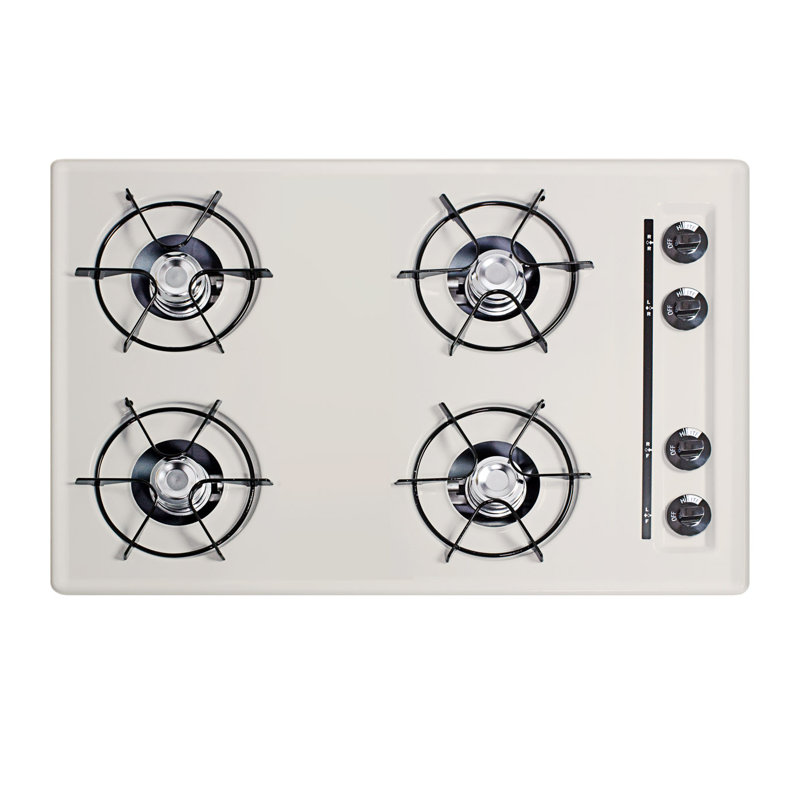Summit Appliance Battery Ignition 30" Gas 4 Burner Cooktop, Bisque