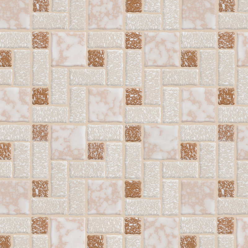 Academy Random Sized Straight Edge Porcelain Versailles Mosaic Wall & Floor Tile, Beige/Brown