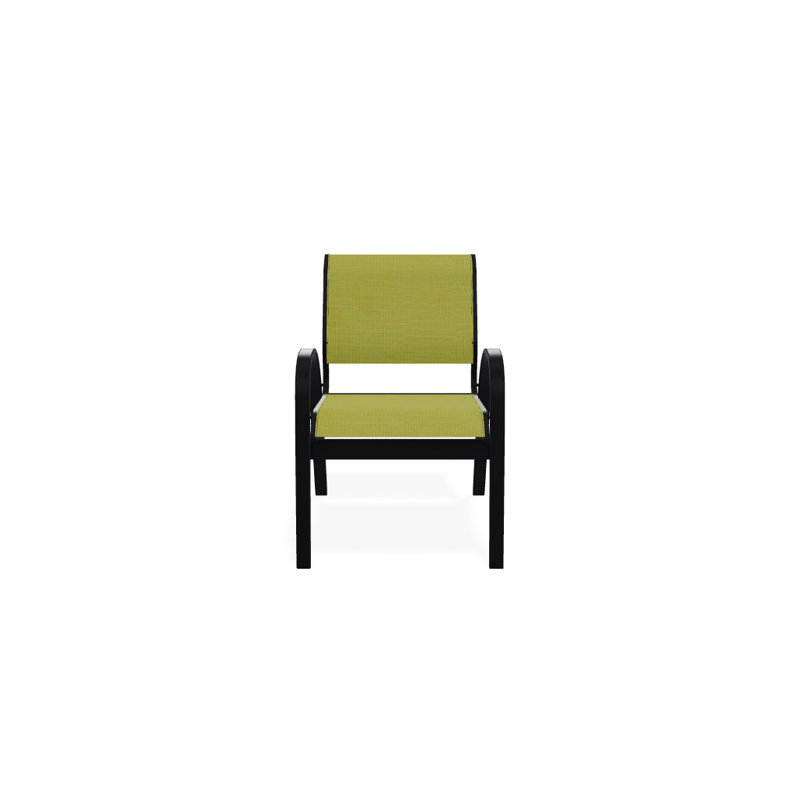 Aruba 1 Outdoor Dining Armchair, Textured Black, Lime 38D Sunbrella®