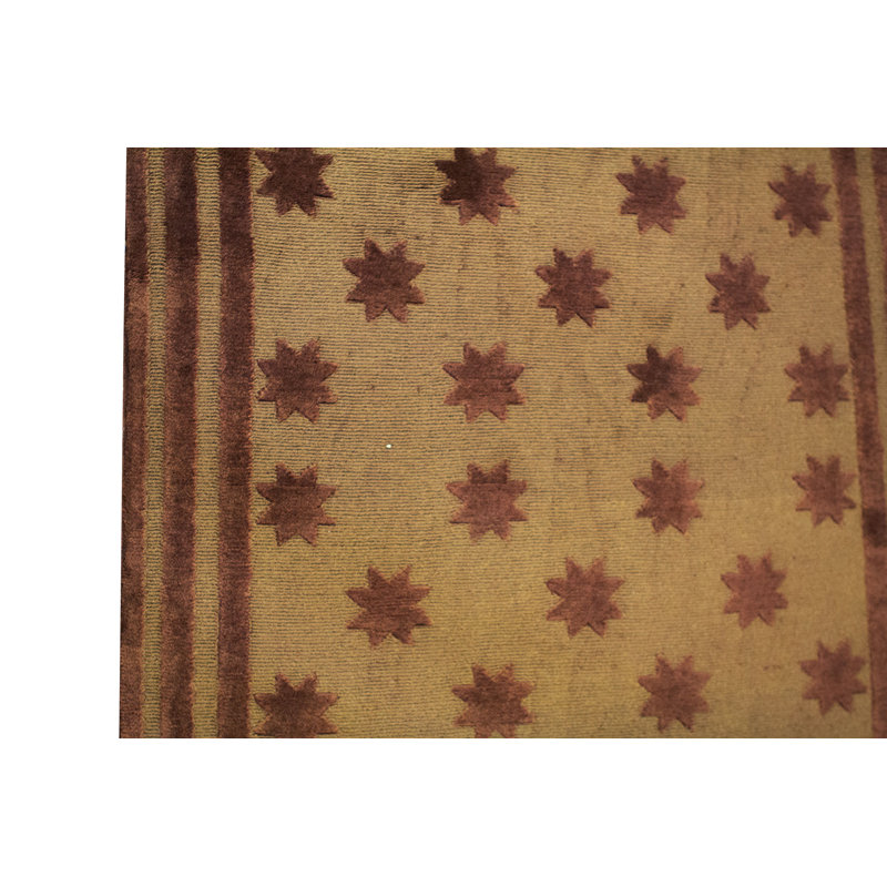 Hand-Knotted High-Quality Gold and Brown Area Rug