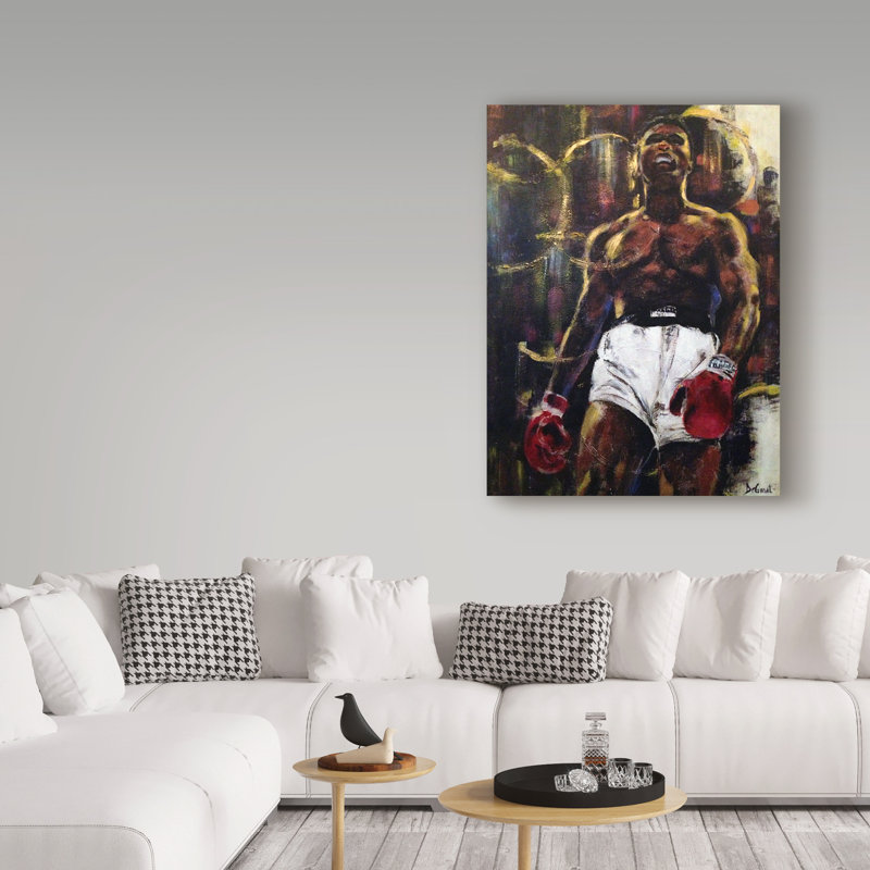 Funchess «Muhammad Ali», reproduction de peinture à l'acrylique sur toile tendue, H 24 po x l 18 po x P 2 po
