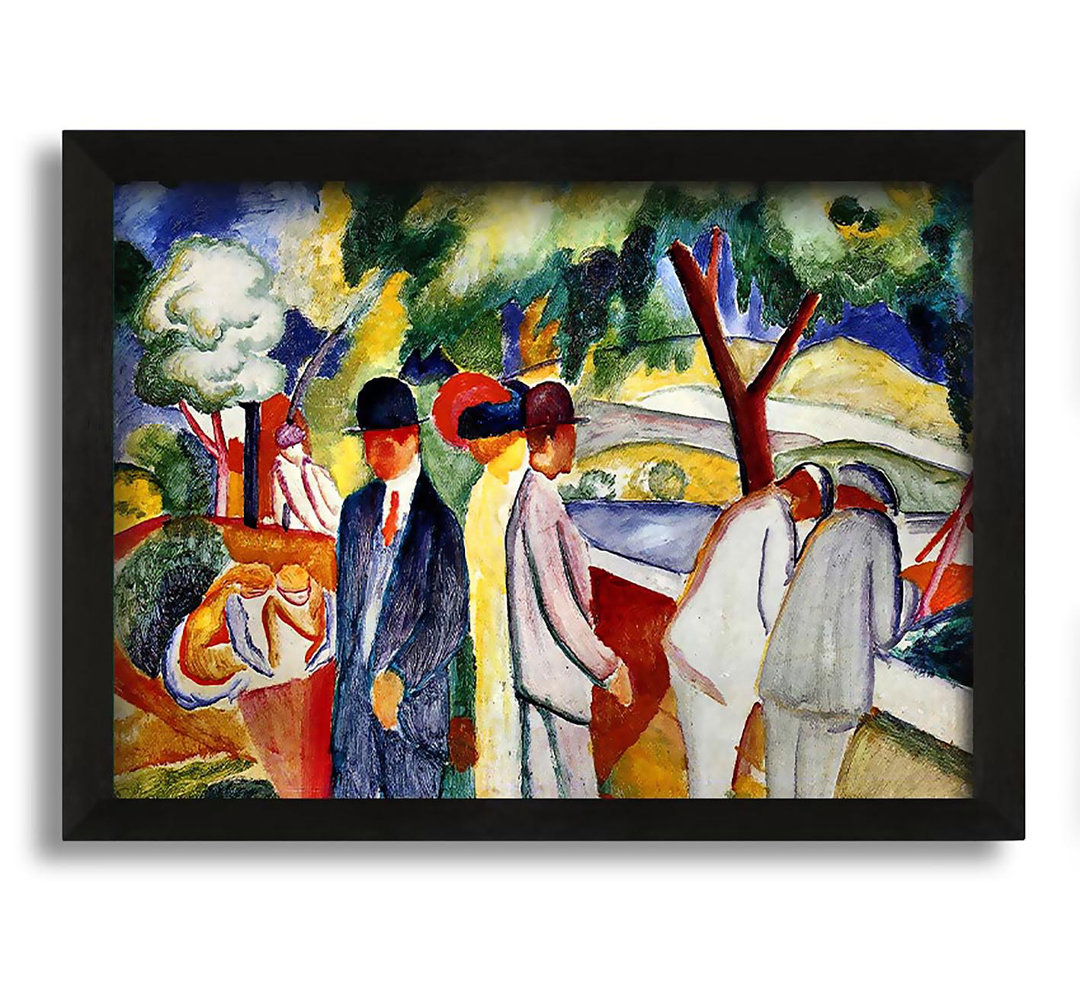 Gerahmtes Leinwandbild Large Bright Walk von August Macke