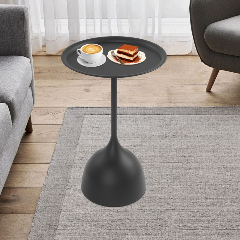 Metal Top End Table, Black