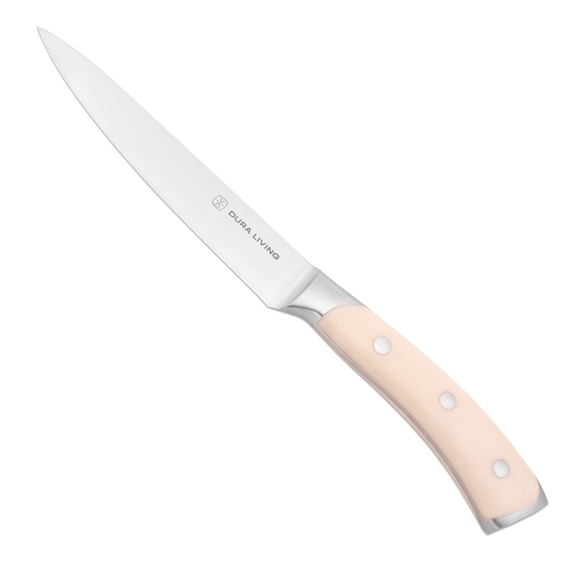 Dura Living 2 Piece High Carbon Stainless Steel Assorted Knife Set, Crème