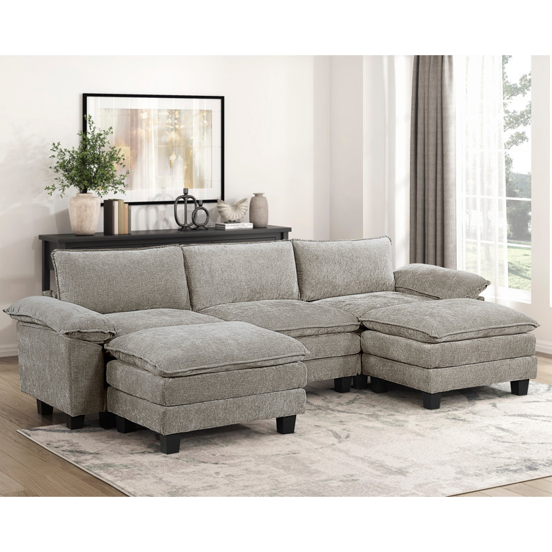 Repose-pieds Modern Chenille