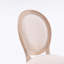 French Style Solid Wood Frame  Linen Fabric Oval Back Dining Chair,Set Of 2