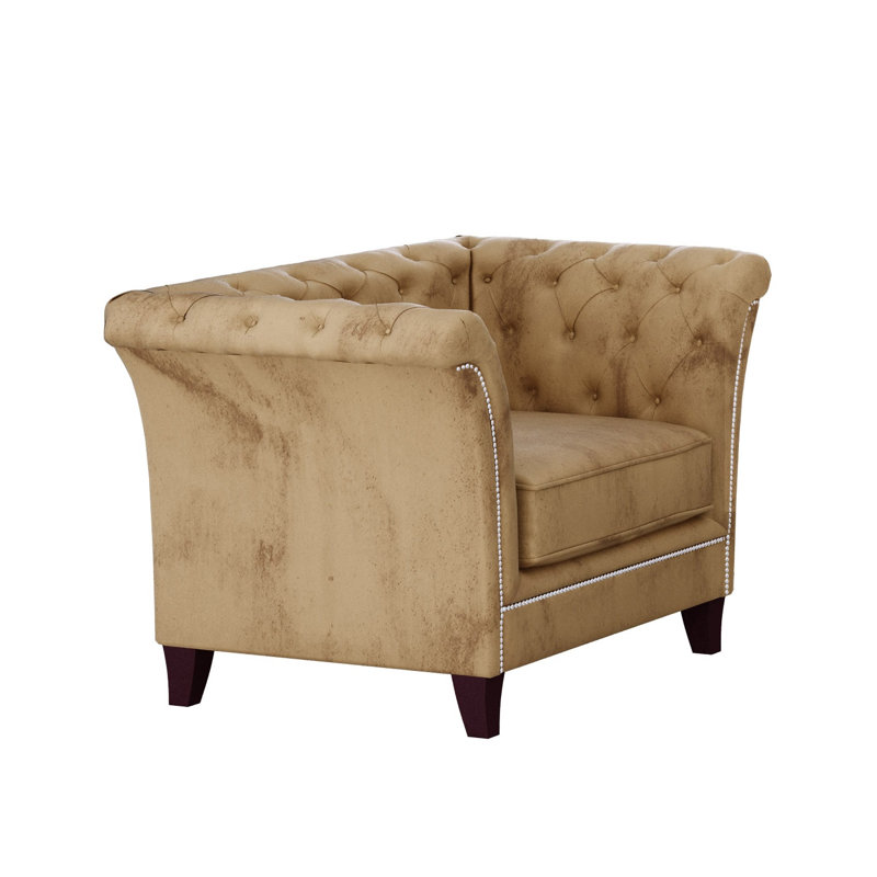  Chesterfield Armchair, Beige