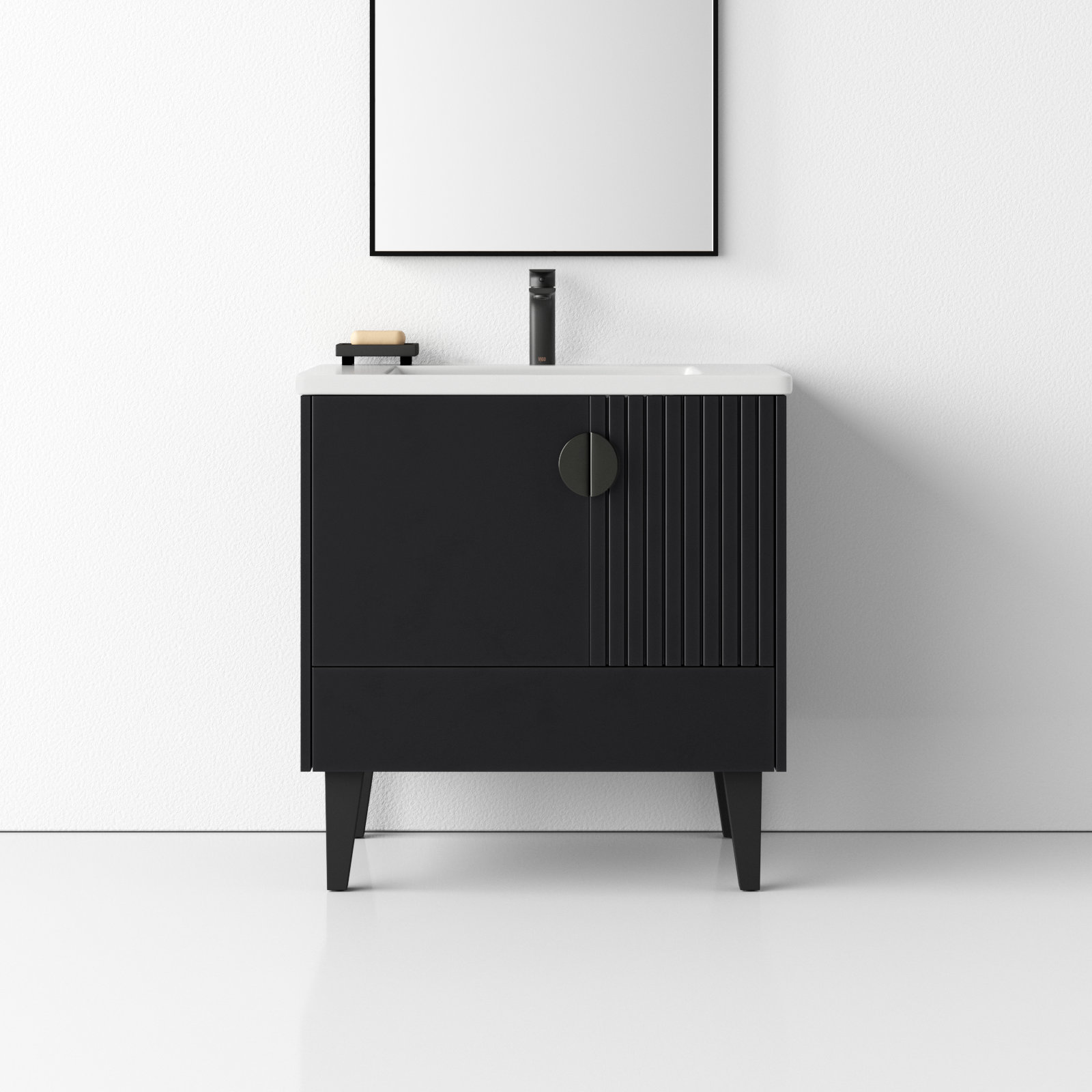 Saimah 30'' Single Bathroom Vanity, Black, Black