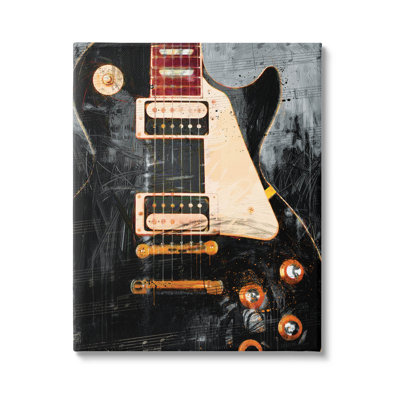 " Vintage Electric Guitar Music Notes " by Savannah Miller