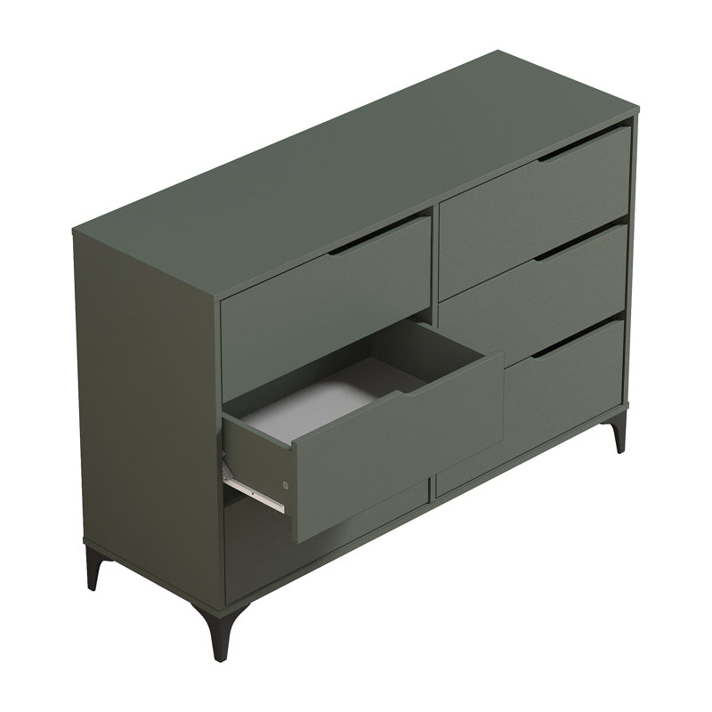 Norcross 6 Drawer 46.5'' W Double Dresser, Green