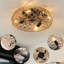Ventilateur de plafond en corde de jute avec 4 ampoules, à intensité variable, 7 vitesses, moteur à courant continu réversible