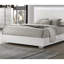 Lit de style contemporain blanc grand lit 1pc avec tête de lit à finition UV et meubles de chambre à coucher