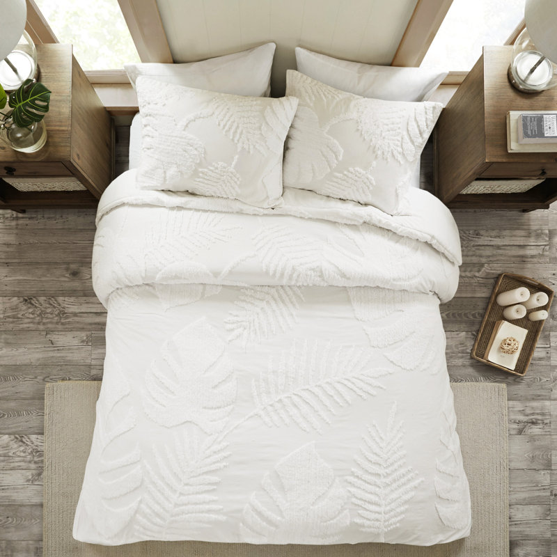 Literie en chenille de coton, édredon, 3 pièces, style