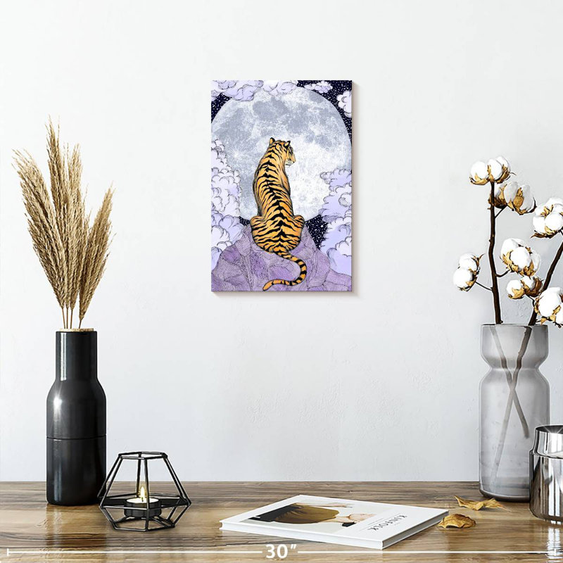 Brampt Tiger Moon I, 12" H x 8" W