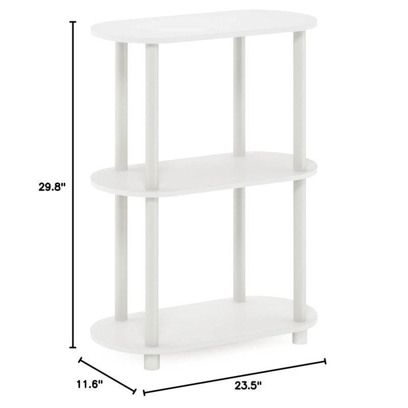 3 Tier Oval Modern Oval Side Table, White/Virgin