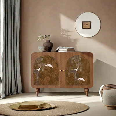 Armoire d'appoint élégante en bois massif de style français