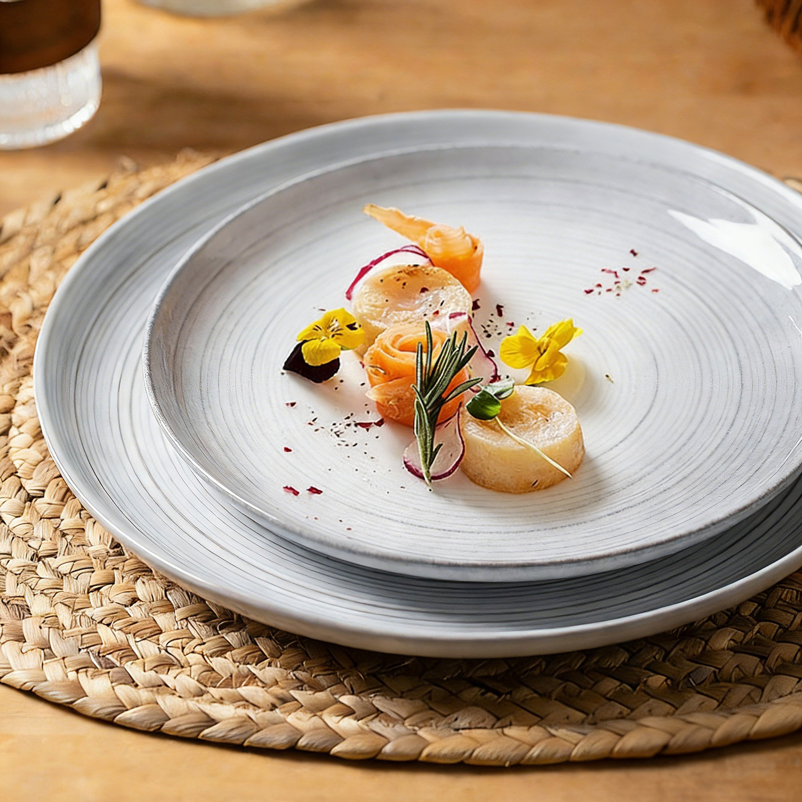  12 Piece Stoneware Dinnerware Sets, Service for 4, Gray