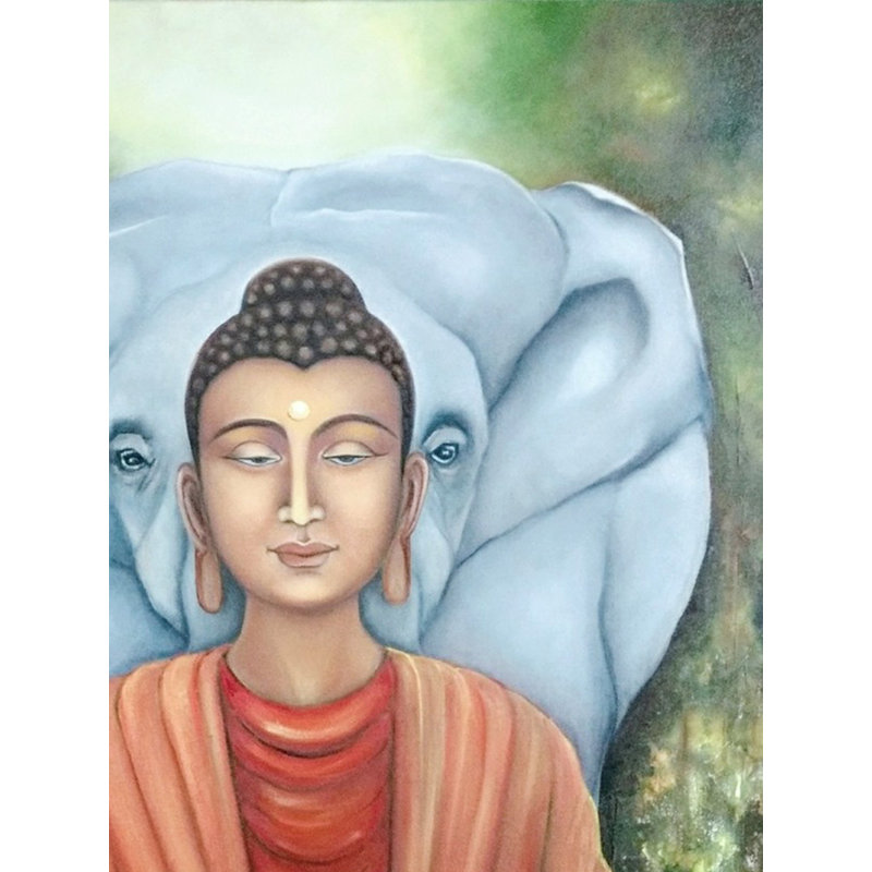 Gaj Gautam - Bouddha | Huile sur toile | Par Jolly Sharma