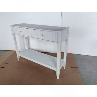 29.53" Tall Console Table with Drawers, Narrow Wood Accent Sofa Table Entryway Table with Storage Shelf for Entryway, Front Hall, Hallway, Living Room, White