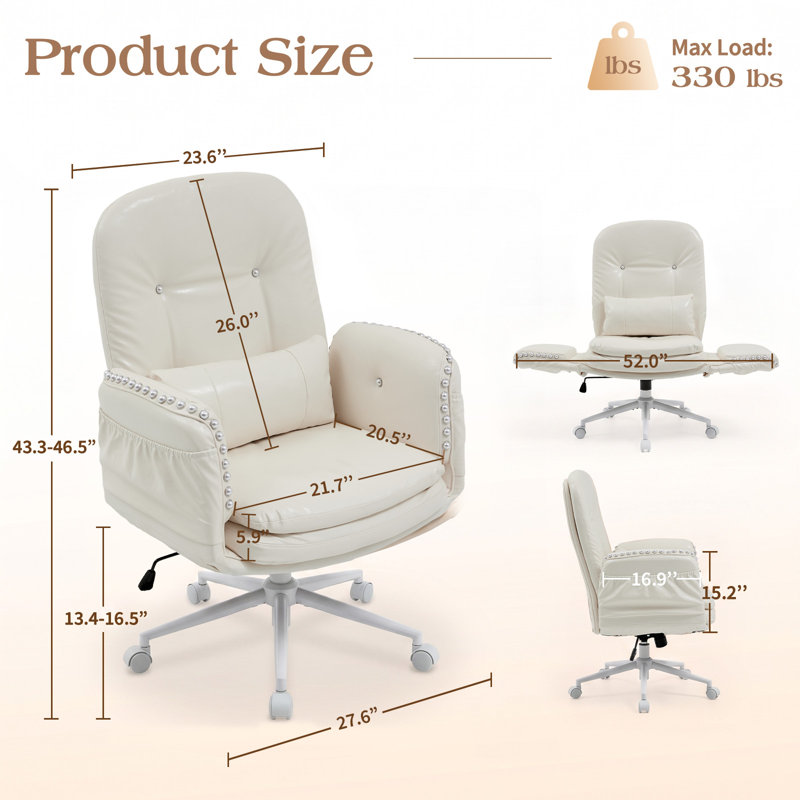 Fauteuil de bureau Criss Cross, Ivoire ivoire