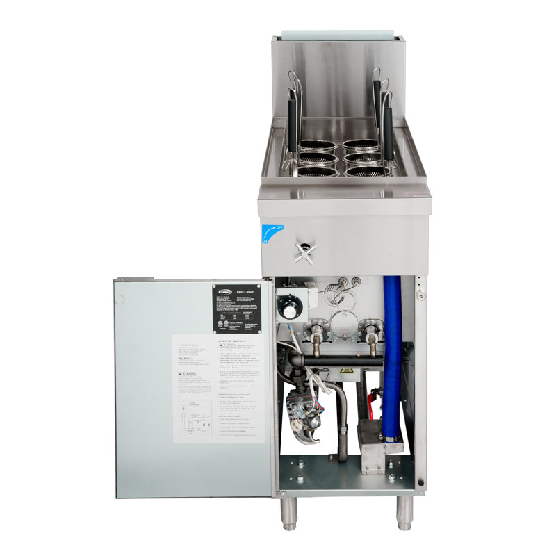 Commercial 11 Gallon Natural Gas Stainless Steel Pasta Cooker With 6 Baskets, 70,000 BTU
