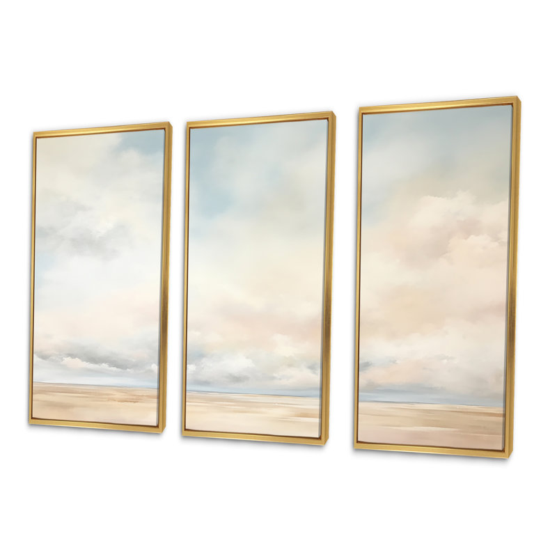 Ensemble de salon Minimalisme, Cadre flottant doré, H 40 po x l 60 po x P 1 po