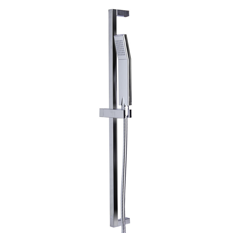 Pomme de douche coulissante à la main rail, Chrome poli