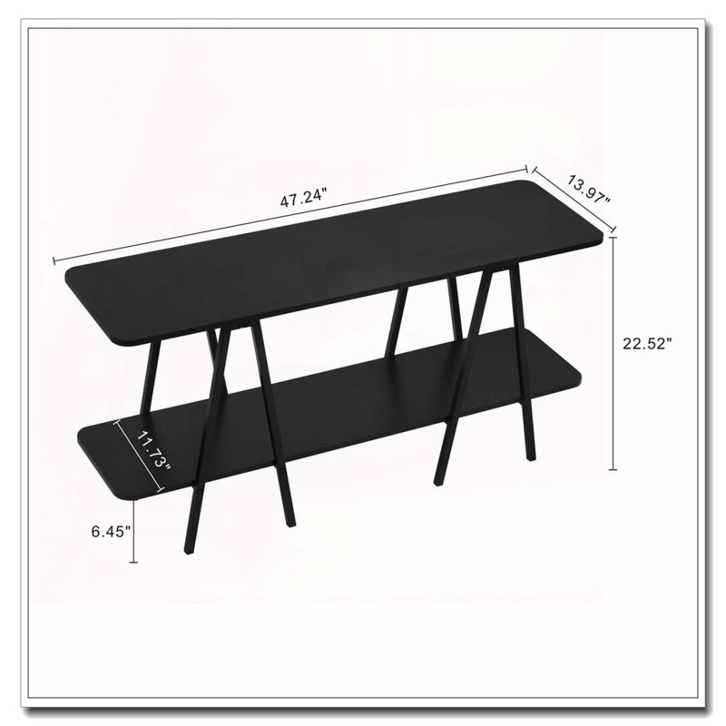Console de 47,24 pouces de long, Noir