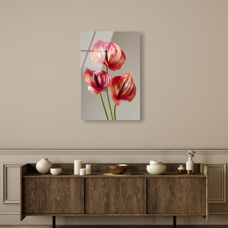 Crimson Silk Veins II Print, 15"H x 10"W, High-Gloss Acrylic Print