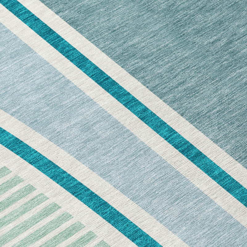 Machine Washable Indoor/Outdoor Chantille ACN2505 Modern Rug, Teal, Rectangle 2'6" x 3'10"