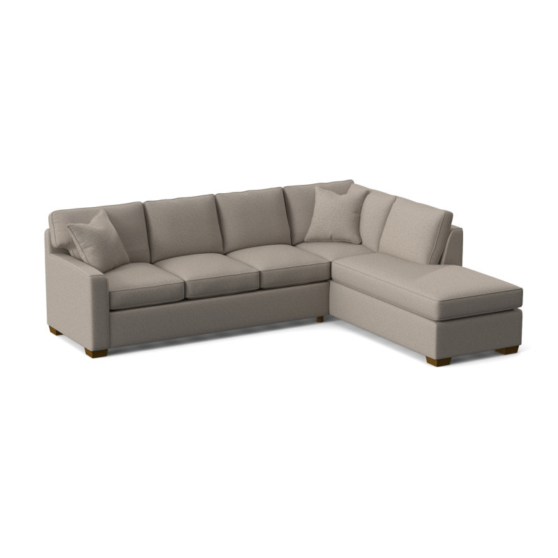 Frye Chaise Sectional, Beige Performance Fabric; 0851-73, Right Hand Facing, Havana