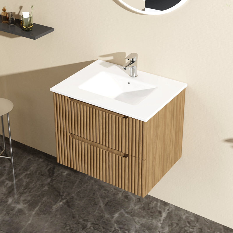 Meuble-lavabo mural de 24 po avec lavabo à cuve flottante Goody