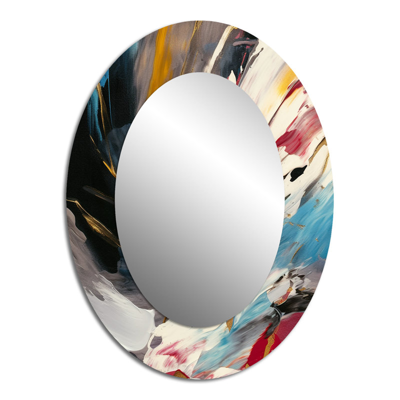 Miroir mural moderne multicolore Smooth Bliss, 40 po x 30 po