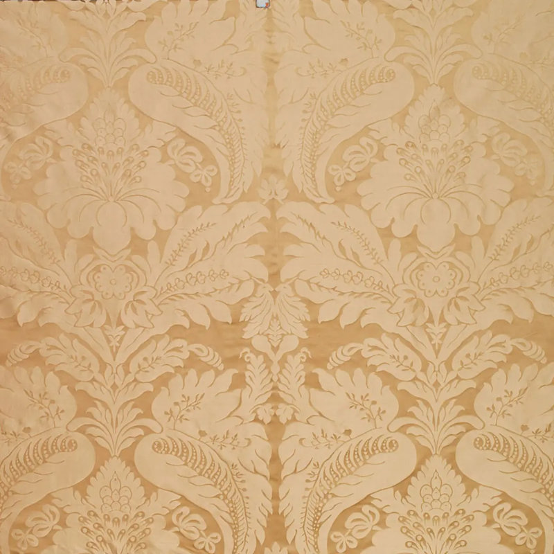 Bennet Silk Damask Fabric, Platinum