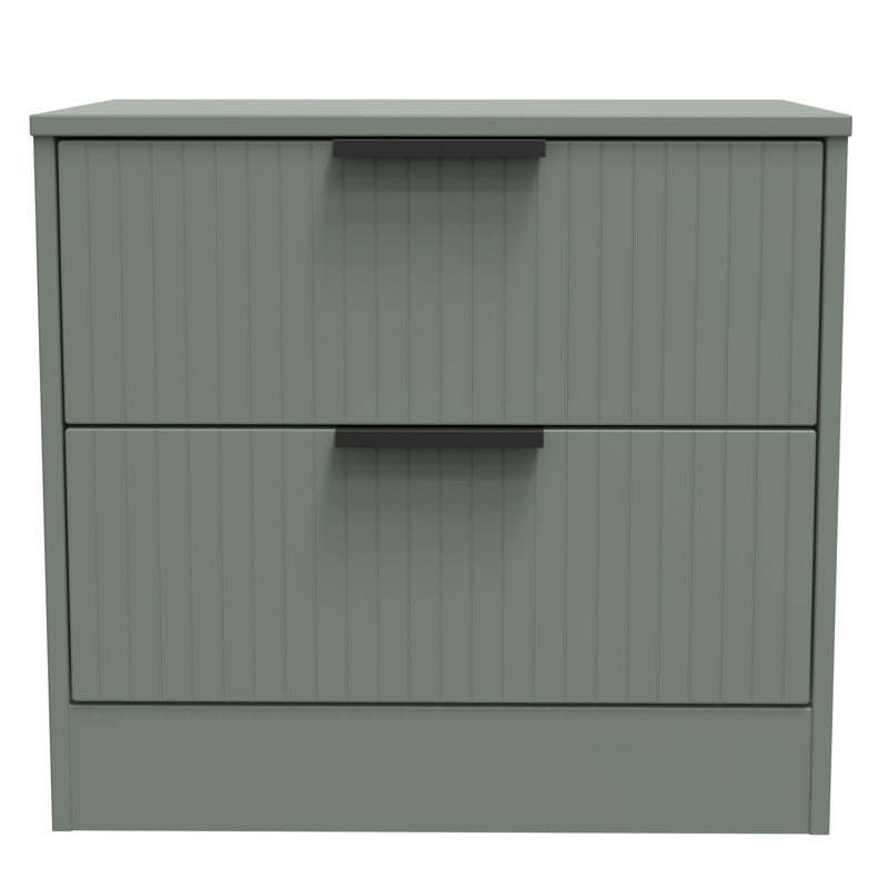 Berklie 2 Drawer Midi Chest (Ready Assembled), Reed Green