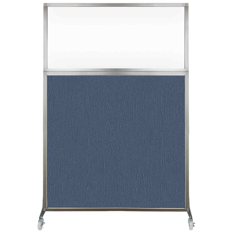 Cloison de bureau Hush - fenêtre transparente, 48", Bleu