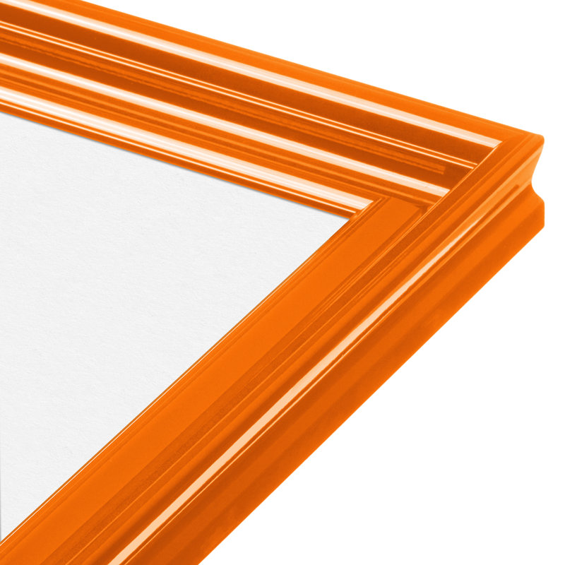 Lilli Wood Beveled Picture Frame with Mat, Orange, 20" x 20", 11" x 14"