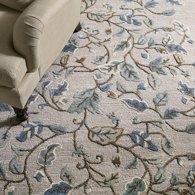 Tapis floral en laine / viscose touffeté à la main Autumn Martha Stewart, Tapis de couloir 2 pi 3 po x 10 pi