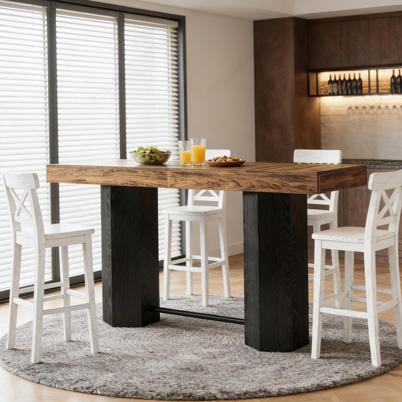 Table basse Woodgrain Design, table de pub, table de voeux