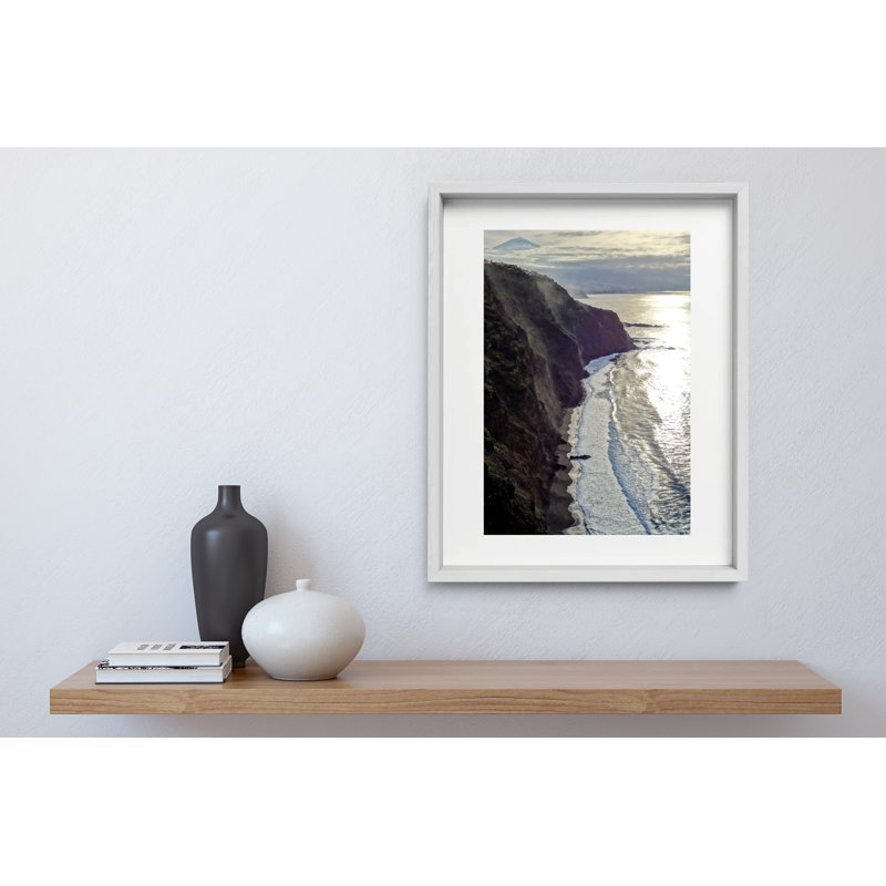Morning Mountain Mist Framed Photographic Print, 14" H x 16" W x 0.75" D, White