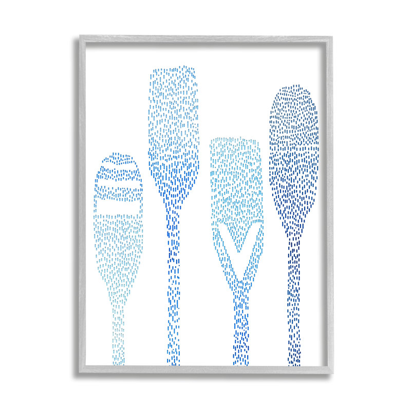 «Boat Oars», art abstrait giclée encadrée par Lil 'Rue, H 30 po x l 24 po x P 1,5 po, Estampe numérique Farmhouse