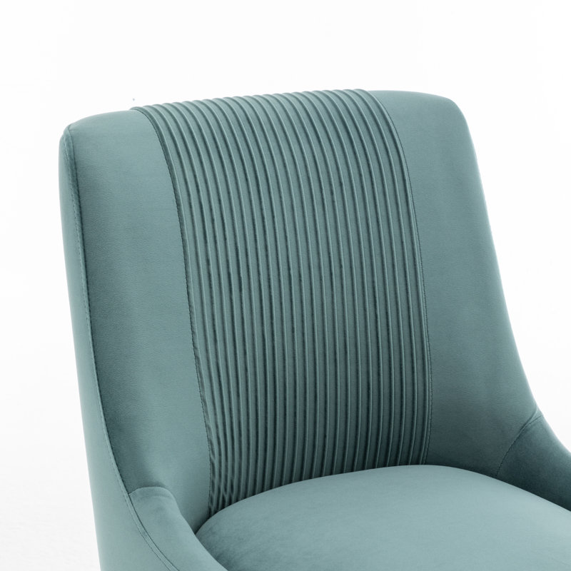 Chaise d'appoint rembourrée en velours Elian, 6, Vert