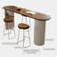 Ensemble de tables de bar 4 personnes brun clair + bois massif blanc + acier au carbone + acrylique