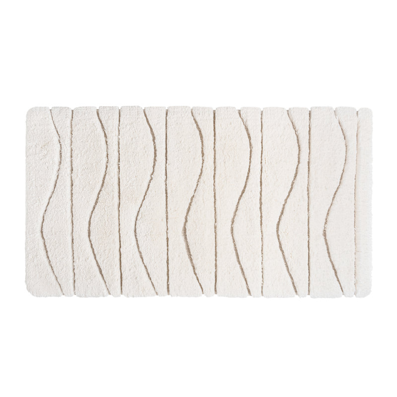 Opera Abstract Bath Rug, 28" W x 47" L, Natural