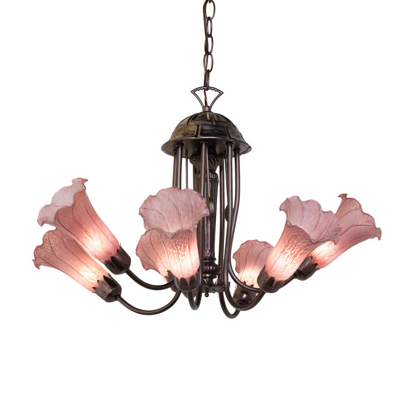 Lustre linéaire moderne à 7 lumières Jacumba, Mauve