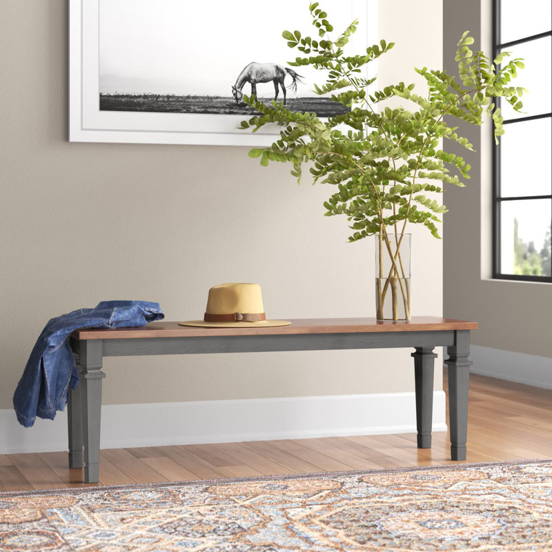 Banc en bois Fortville, Gris antique