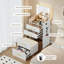 Dressing Table with Motion Sensor lighting, Charging Socket, Foldable Cosmetic Mirror and Stool-434198746
