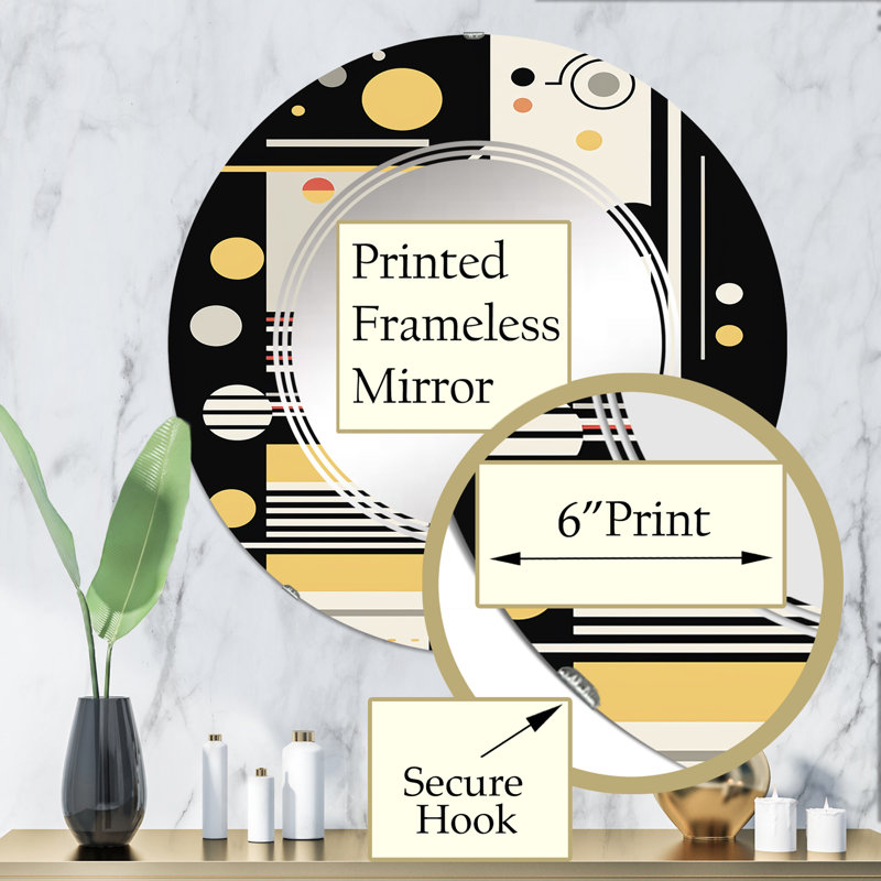 Greymont - Miroir mural moderne rond, 32 po x 32 po